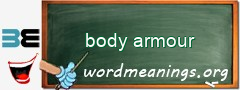 WordMeaning blackboard for body armour